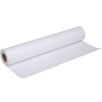 A large format roll of white plotter paper ready for architectural printing.